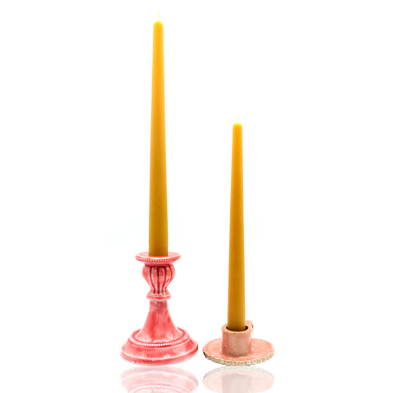 2 handmade pure beeswax Taper candles (¾" x 10"")