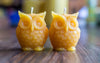 2 small Solid Beeswax Owl Candles (4 cm x 3 cm)