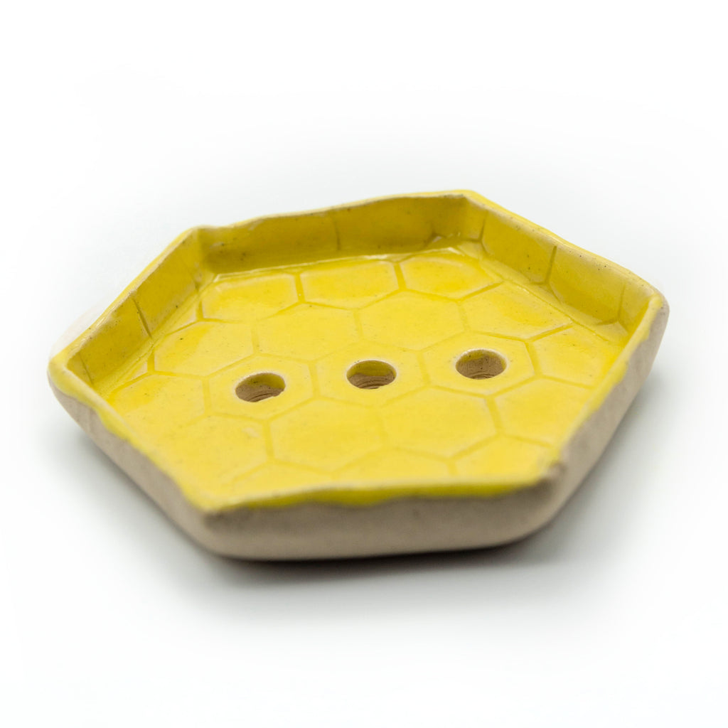 Yellow Ceramic Soap Dish
